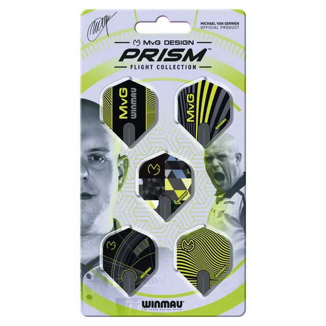 winmau-mvg-prism-flight-collection-card-5-sets-noir-vert image 1