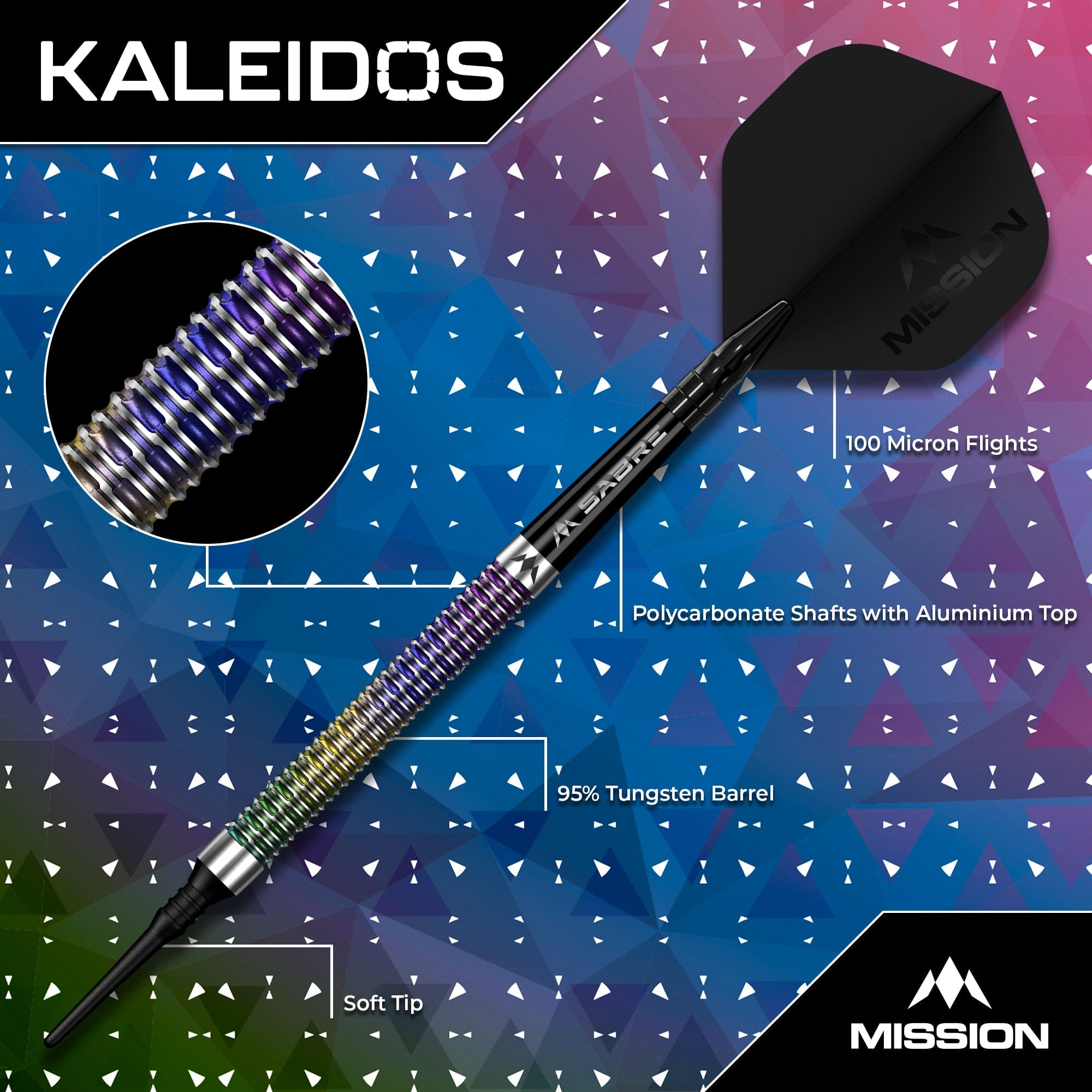 mission-darts-kaleidos-fl-chettes-soft-tip-95-tungst-ne-19-g-corail image 3