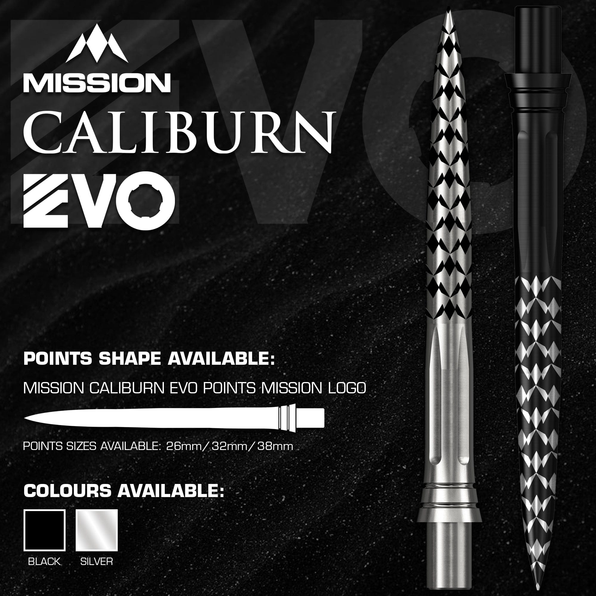 mission-darts-x-caliburn-evo-pointes-logo-26-mm-noir image 3
