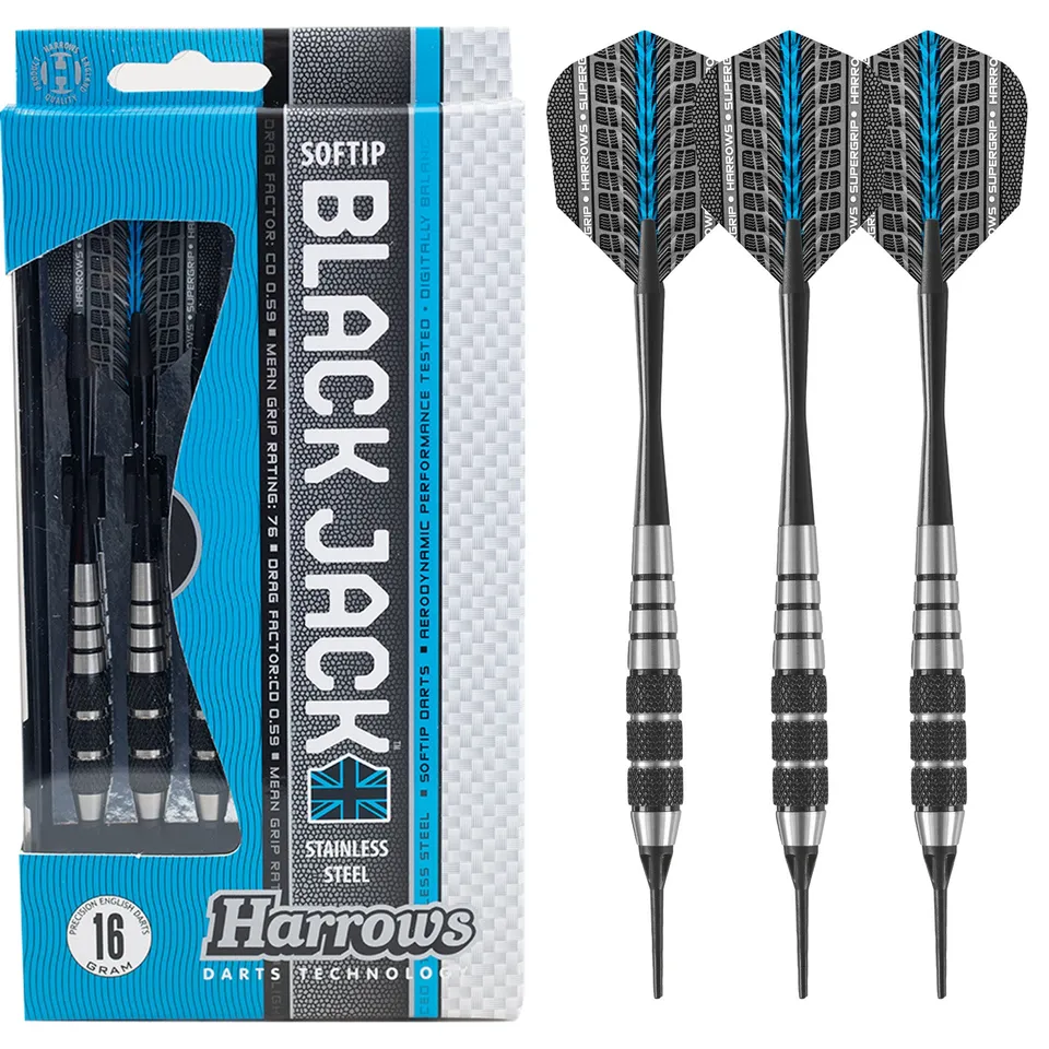 harrows-black-jack-fl-chettes-pointe-souple-soft-tip image 1