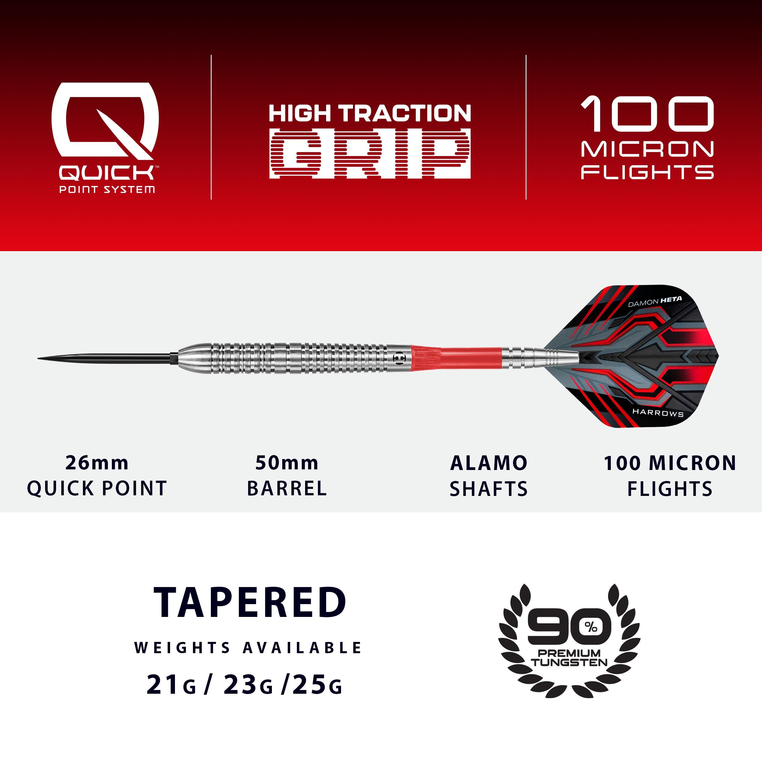 harrows-damon-heta-90-quick-point-fl-chettes-pointe-acier-steel-tip image 5