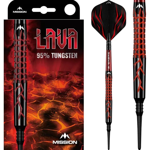 mission-darts-lava-soft-tip-95-tungst-ne-20g-noir-rouge-electro image 1
