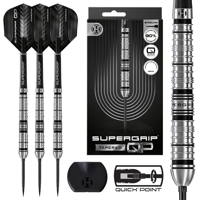 harrows-supergrip-qp-tapered-90-quick-point-fl-chettes-steel-tip image 1