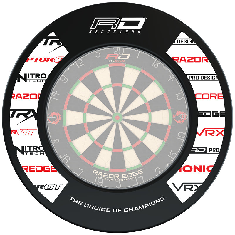 red-dragon-darts-logo-entourage-cible-en-polym-re-noir image 2