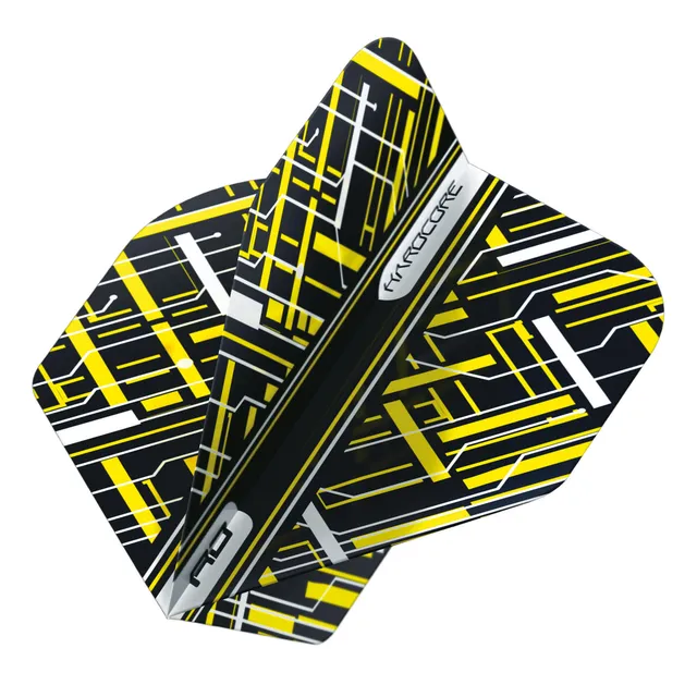 red-dragon-darts-hardcore-standard-black-yellow-ailettes-de-fl-chettes image 1