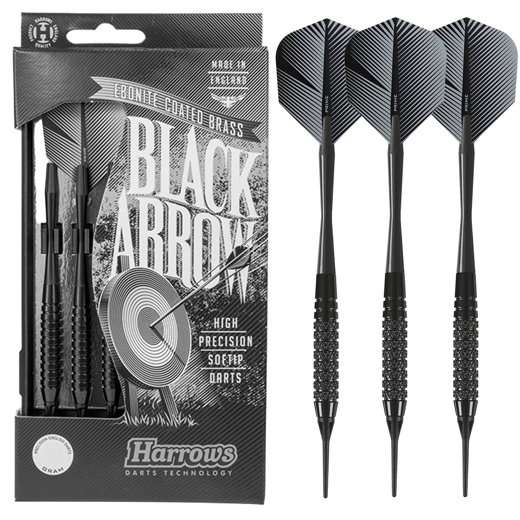 harrows-black-arrow-molet-fl-chettes-pointe-souple-soft-tip image 1