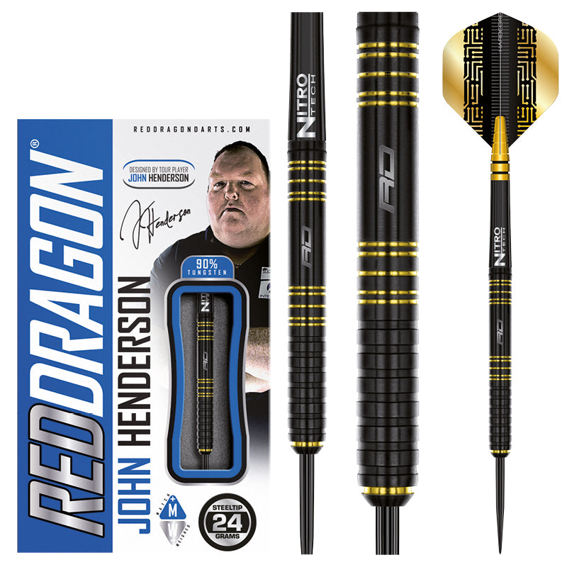 red-dragon-darts-john-henderson-se-fl-chettes-parall-les-rainur-es image 1
