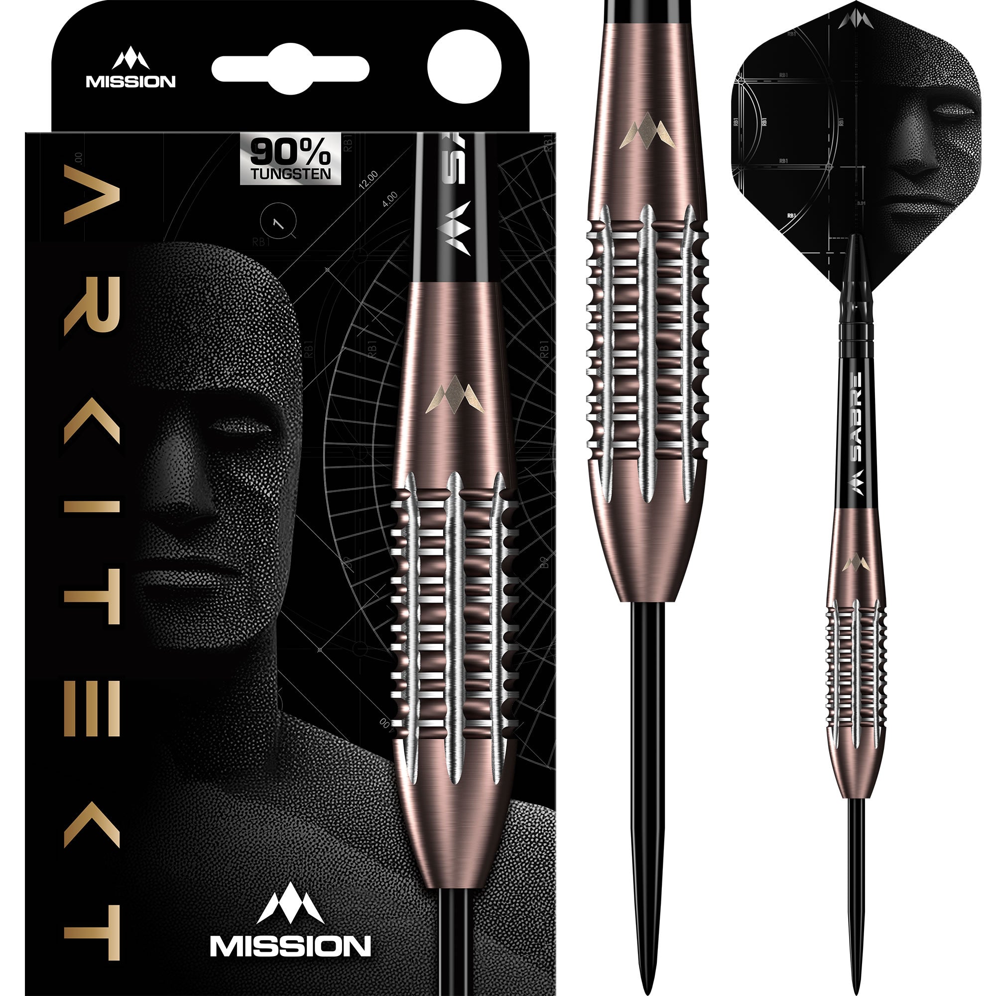 mission-darts-arkitekt-steel-tip-bronze-silica-pvd-90-tungst-ne-fl-chettes-point image 1