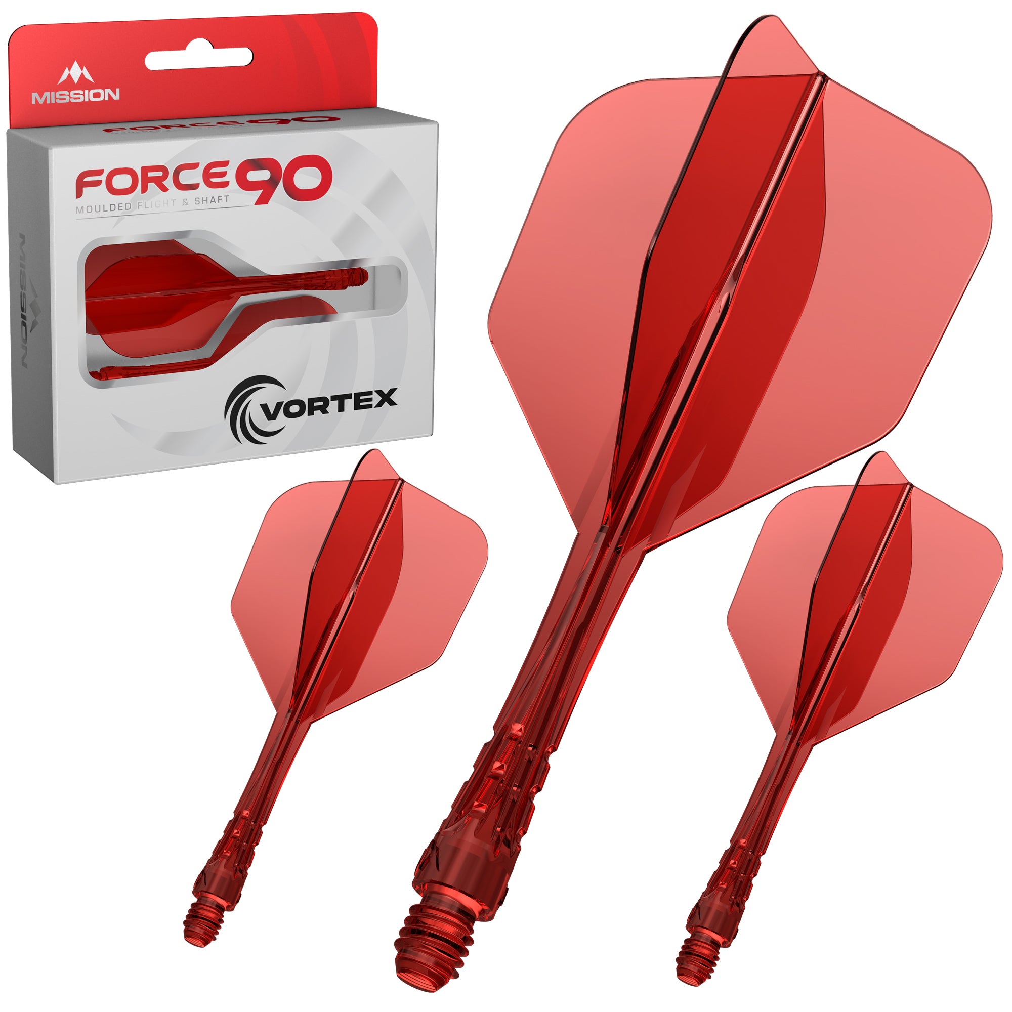 mission-darts-force-90-vortex-ailette-et-tige-moul-e-standard-no6-rouge-transpar image 1