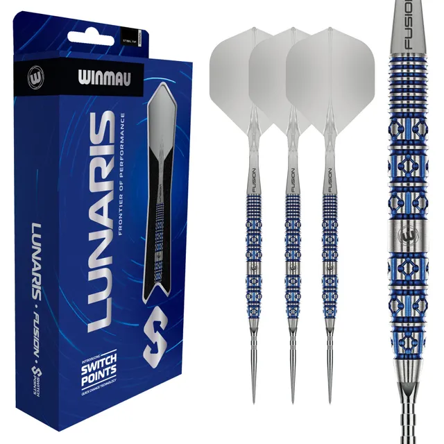 winmau-lunaris-tapered-switch-point-fl-chettes-bleu-lectrique image 1