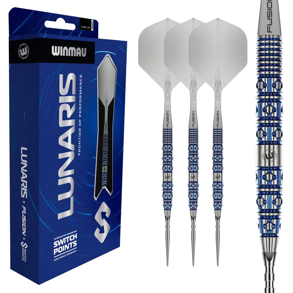 winmau-lunaris-tapered-switch-point-fl-chettes-bleu-lectrique image 1