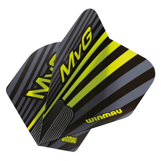winmau-mvg-ailettes-michael-van-gerwen-noir-gris-vert image 1