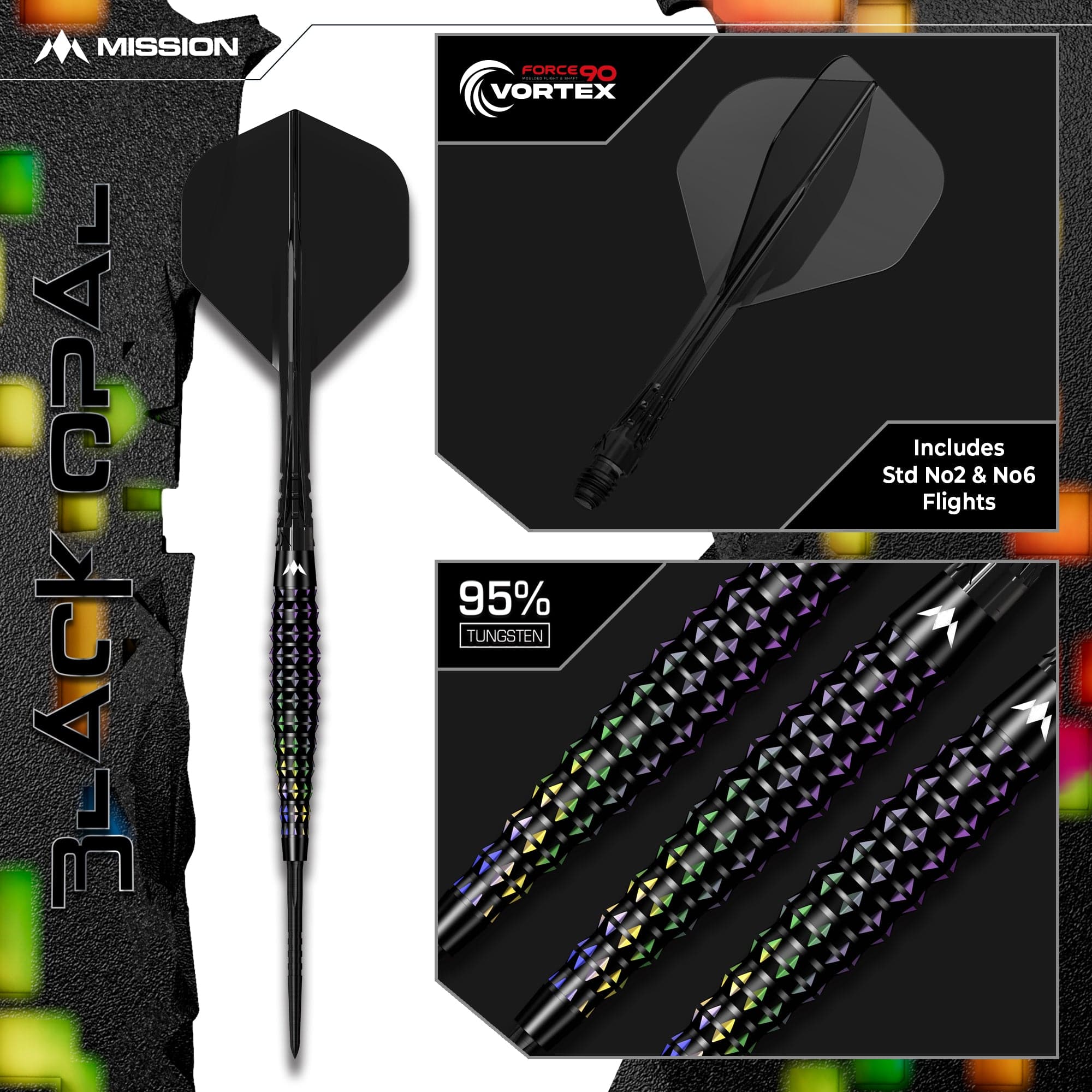 mission-darts-black-opal-fl-chettes-acier-95-tungst-ne-black-coral-pvd image 8