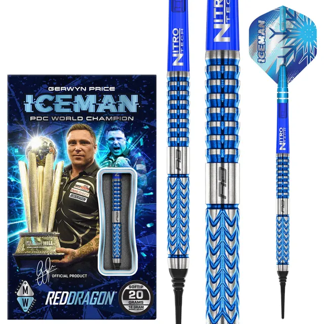 red-dragon-darts-gerwyn-price-glacier-soft-tip-fl-chettes-pointe-souple image 1
