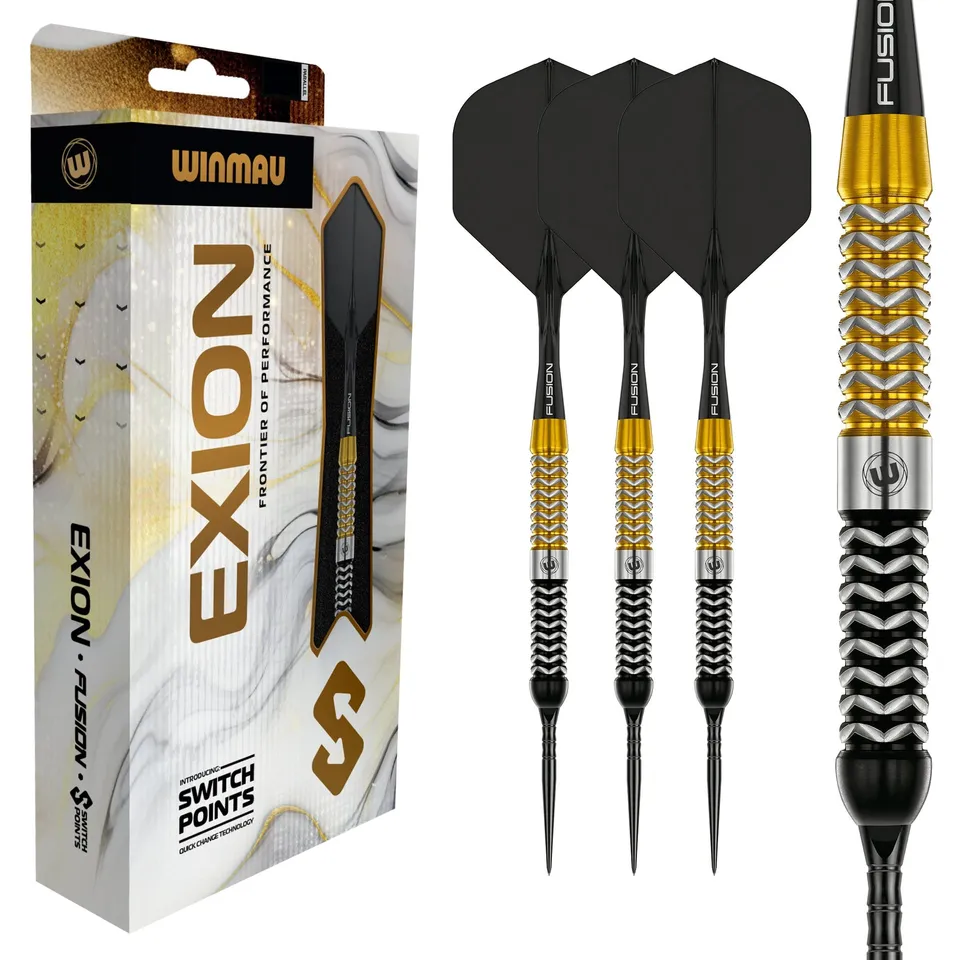 winmau-exion-switch-point-parallel-fl-chettes-pointe-acier-noir-or image 1
