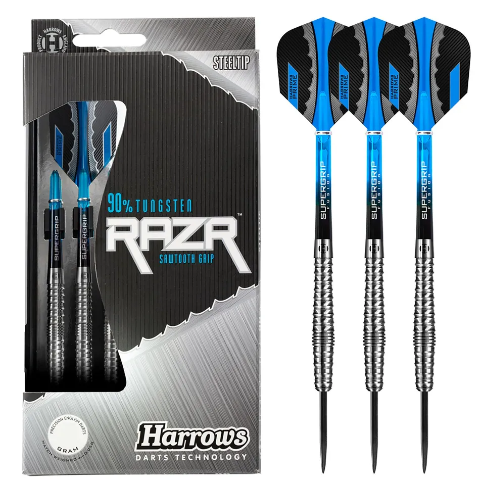 harrows-razr-bulbous-90-fl-chettes-pointe-acier-steel-tip image 1