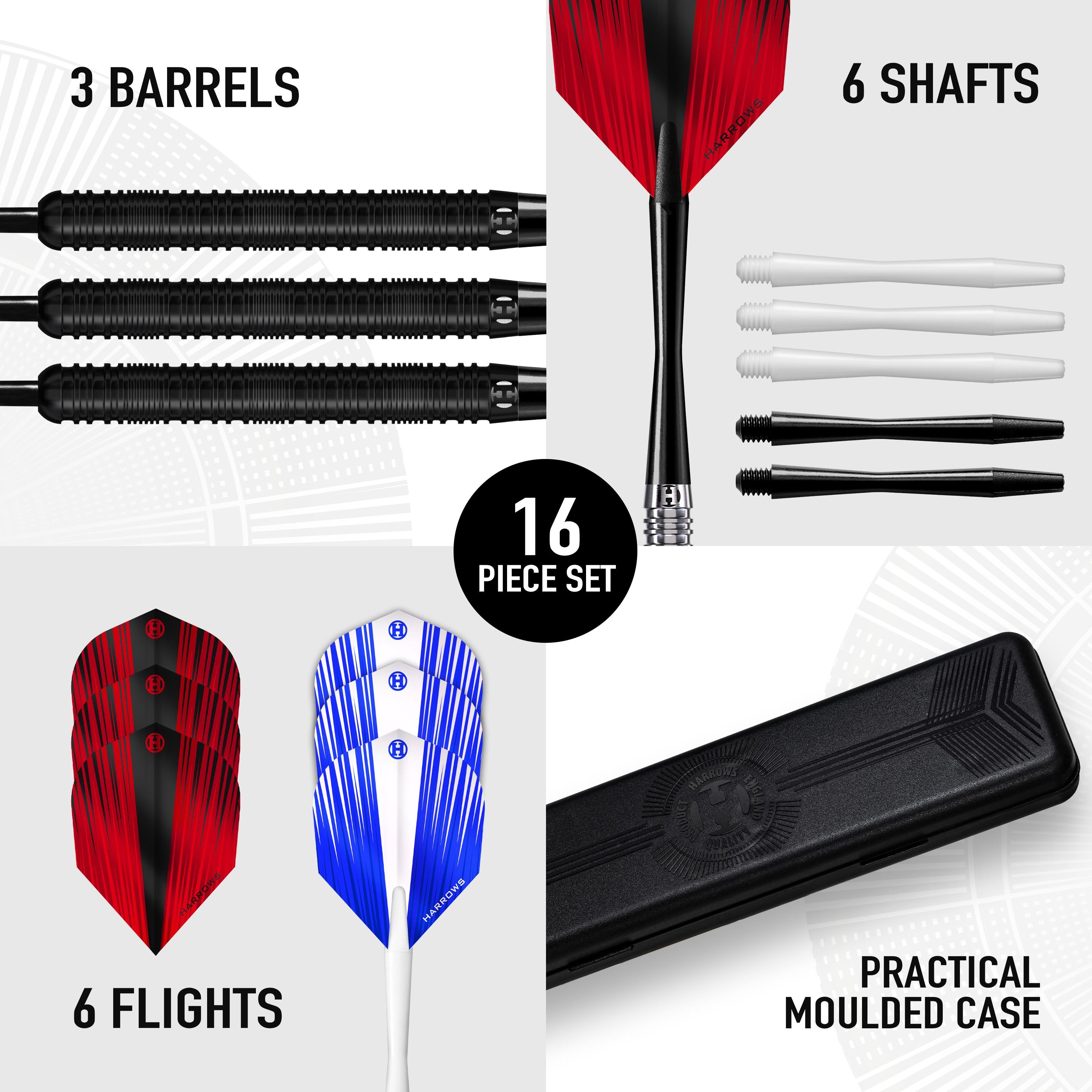 harrows-caliber-black-90-fl-chettes-pointe-acier-set-16-pi-ces image 3
