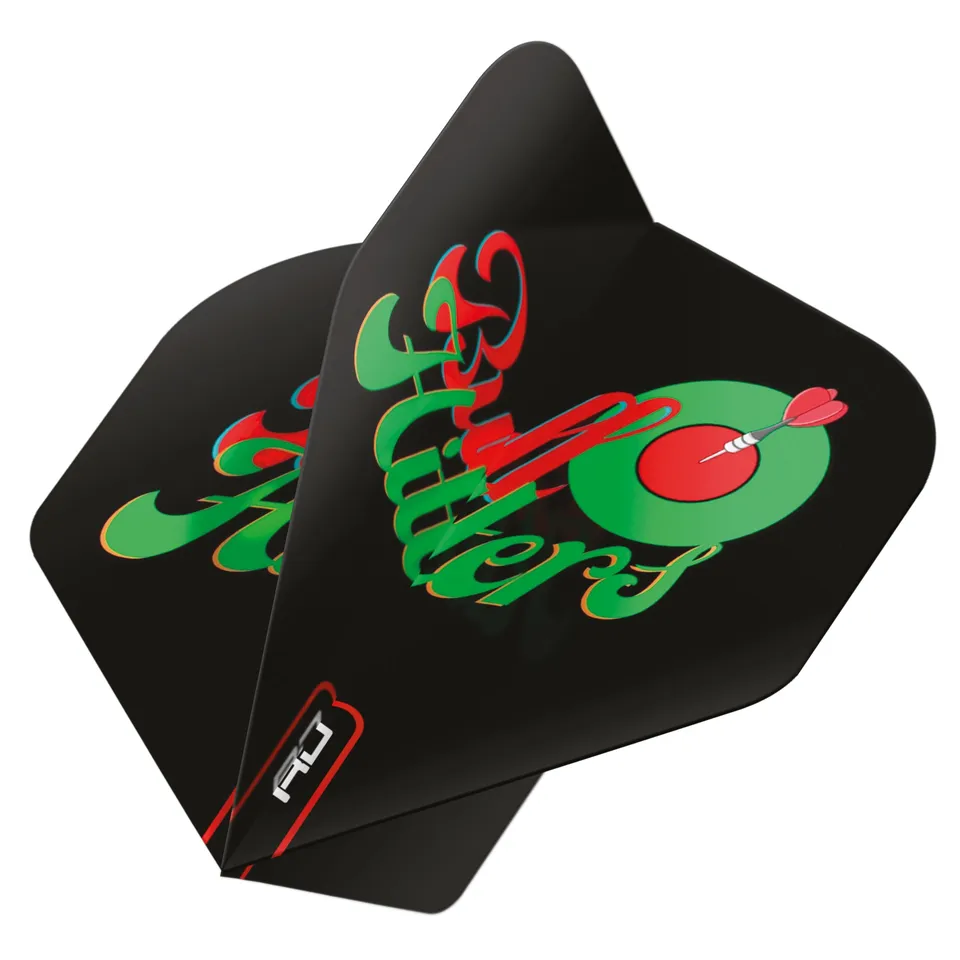red-dragon-darts-bullhitters-ailettes-standard-extra-paisses-noir-rouge-et-vert image 1