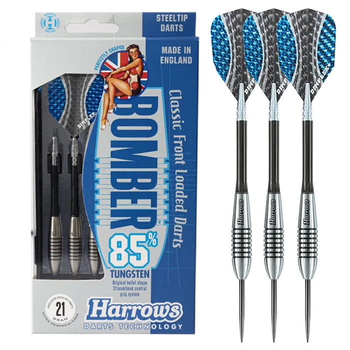 harrows-bomber-85-fl-chettes-pointe-acier-tungst-ne-forme-torpille image 1