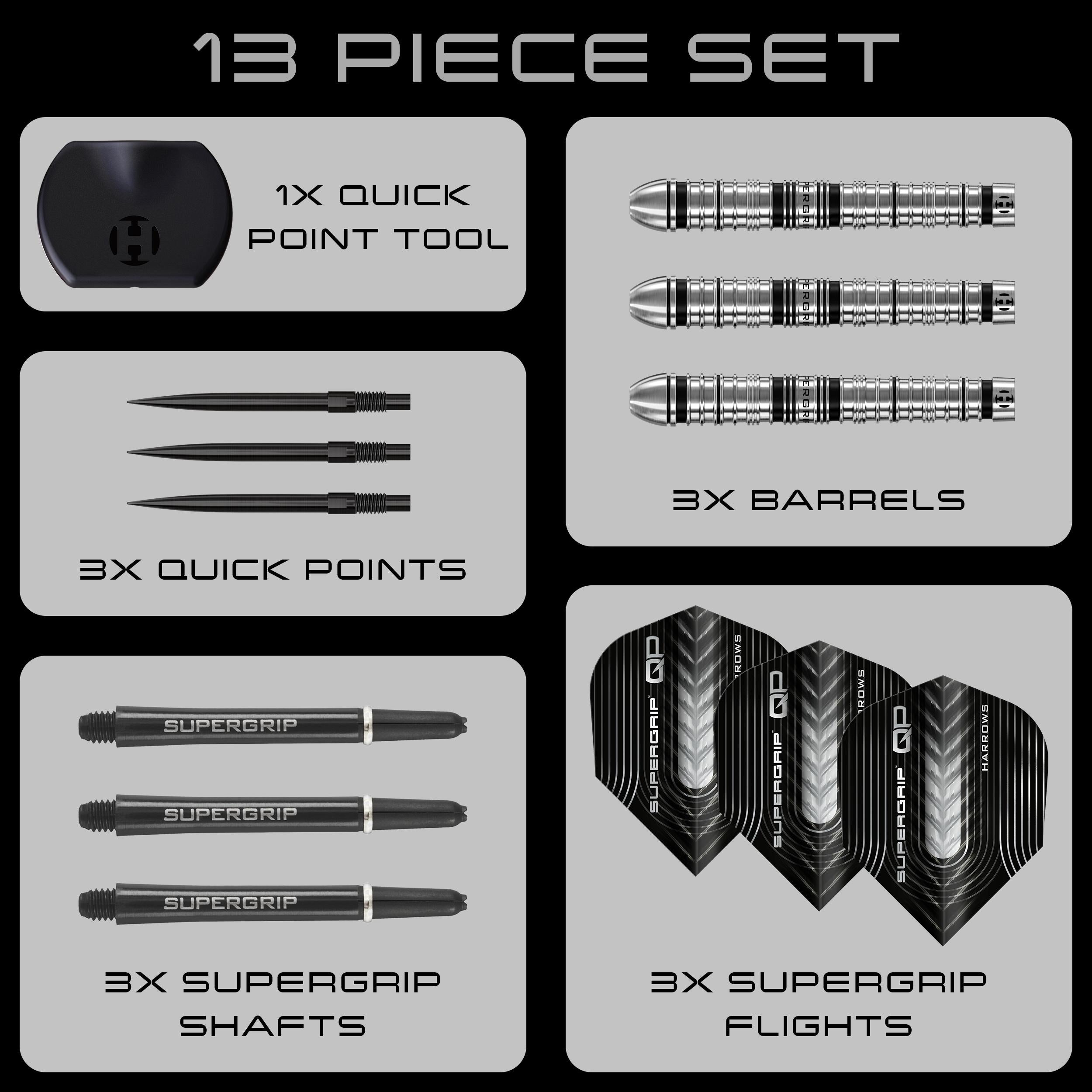 harrows-supergrip-qp-tapered-90-quick-point-fl-chettes-steel-tip image 6