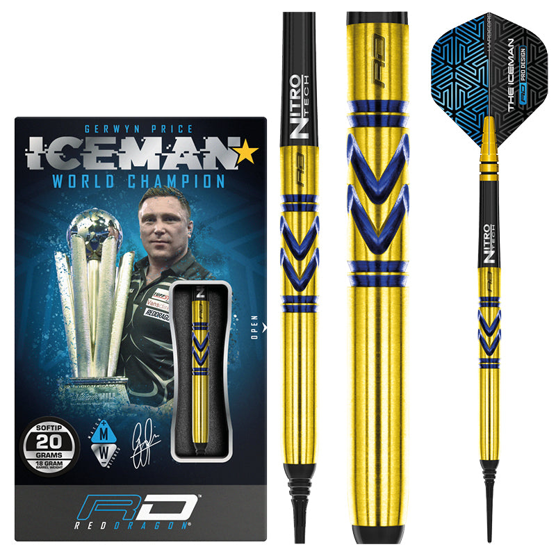 red-dragon-darts-gerwyn-price-avalanche-gold-fl-chettes-pointe-souple image 1