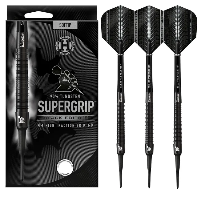 harrows-supergrip-90-black-edition-fl-chettes-soft-tip image 1
