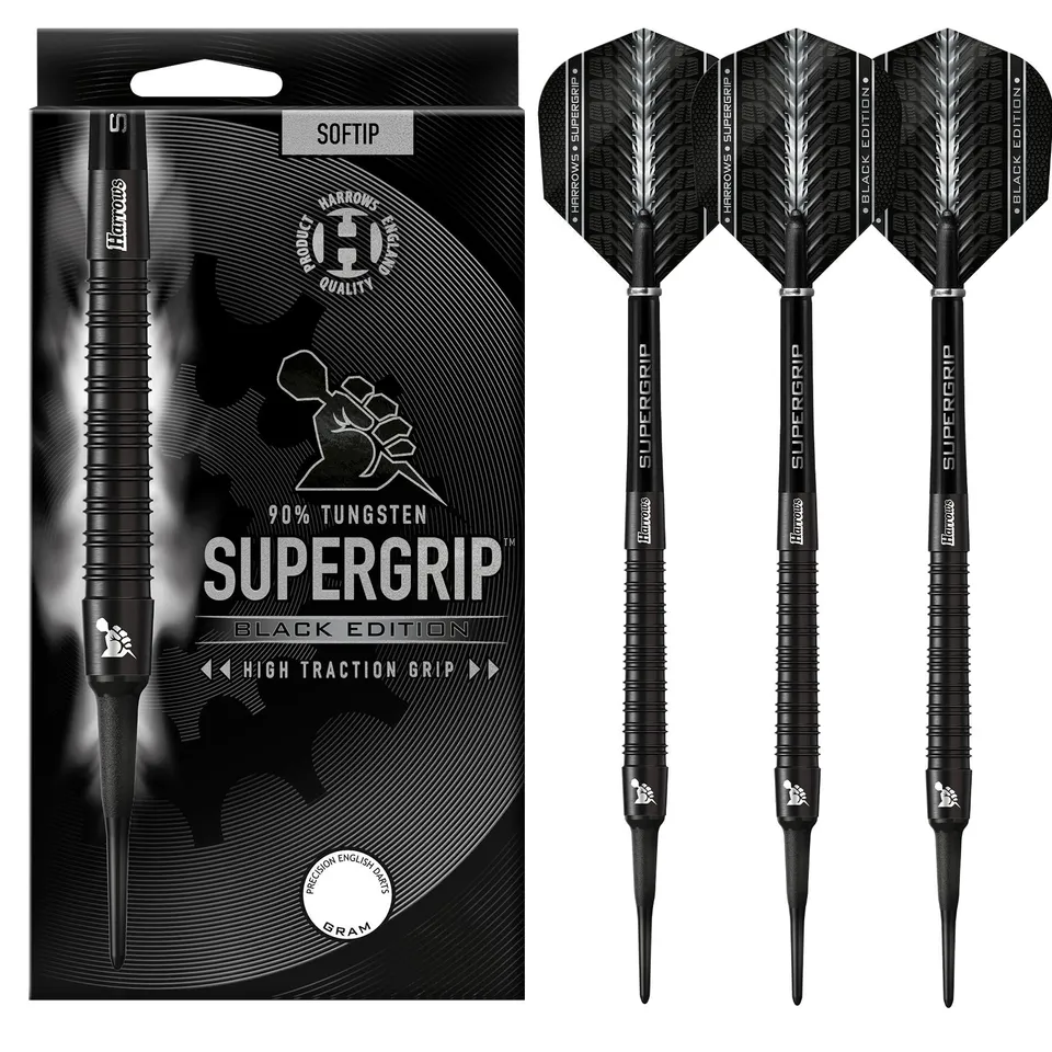 harrows-supergrip-90-black-edition-fl-chettes-soft-tip image 1
