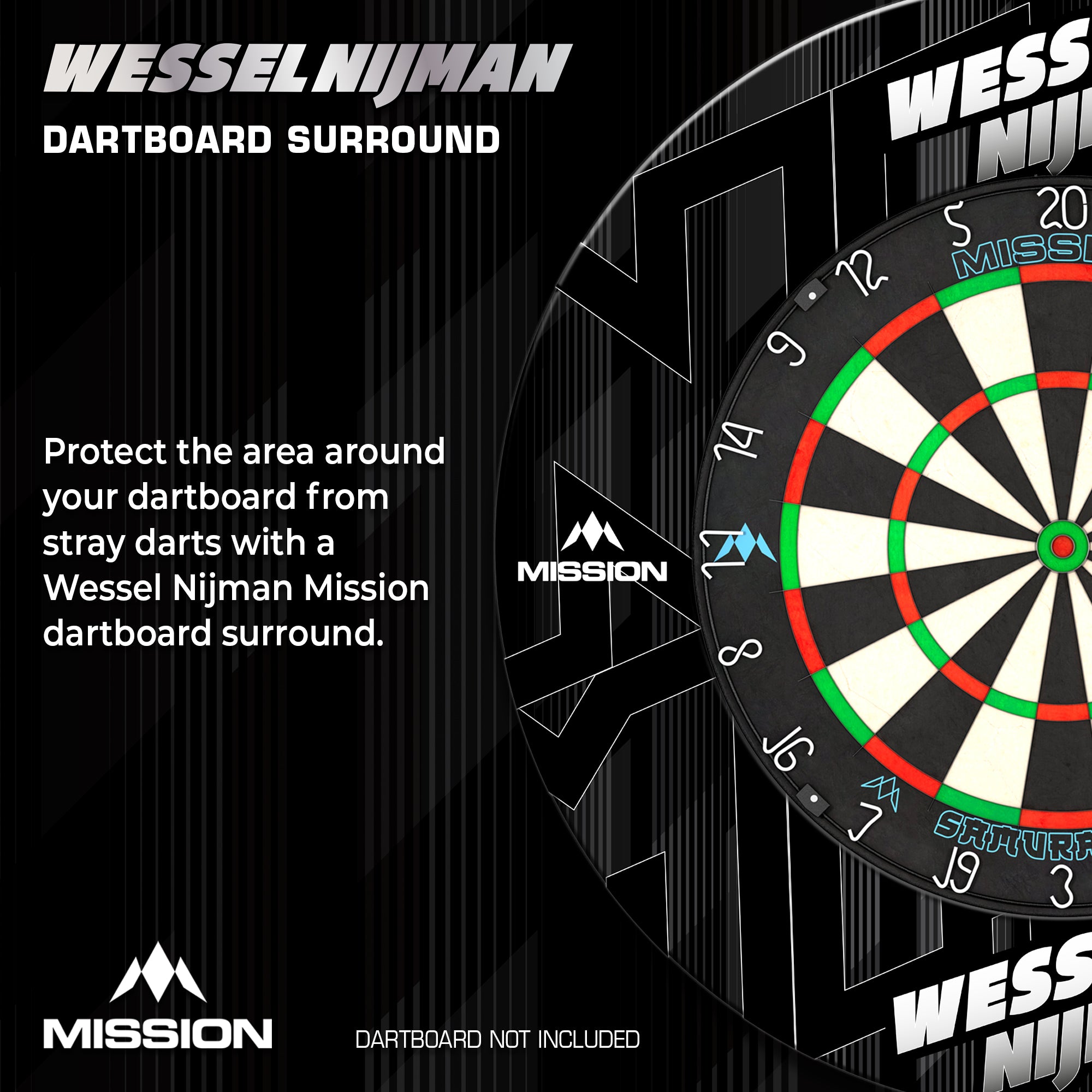 mission-darts-wessel-nijman-contour-de-cible-en-polym-re-logo-joueur image 2