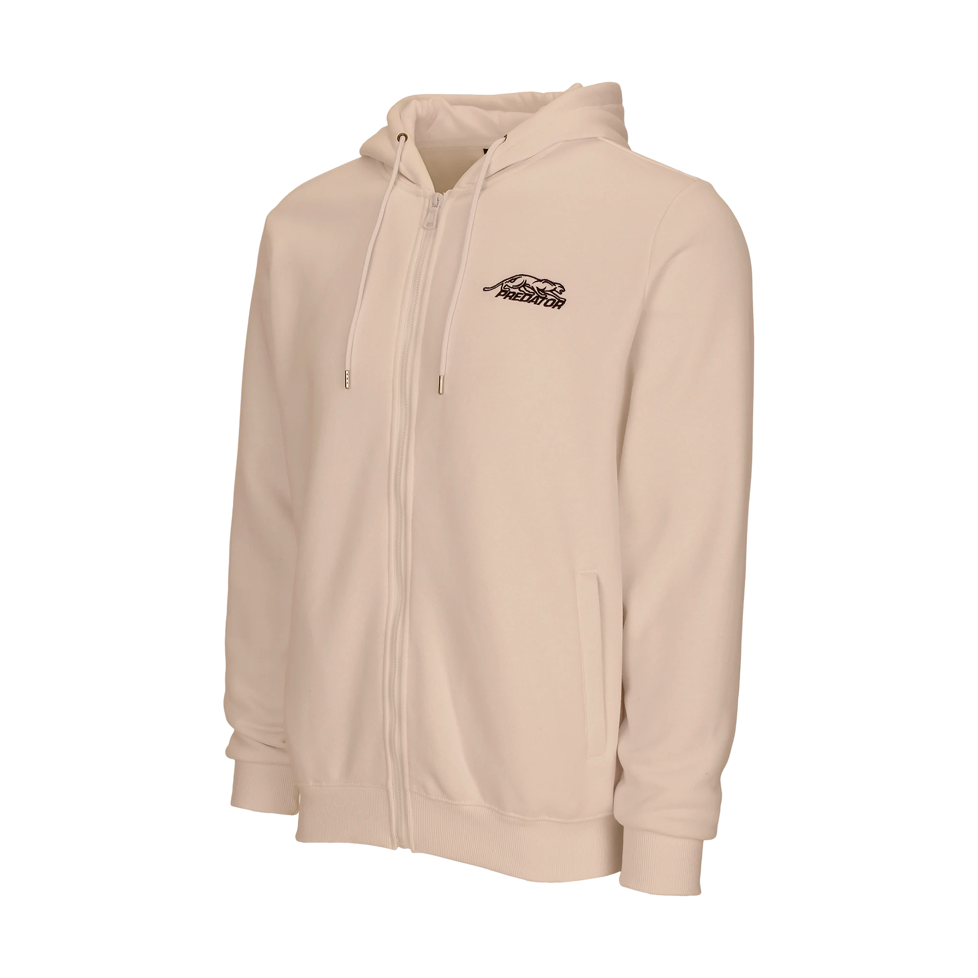 predator-sweat-capuche-zipp-beige-blanc-ivoire-gris image 2
