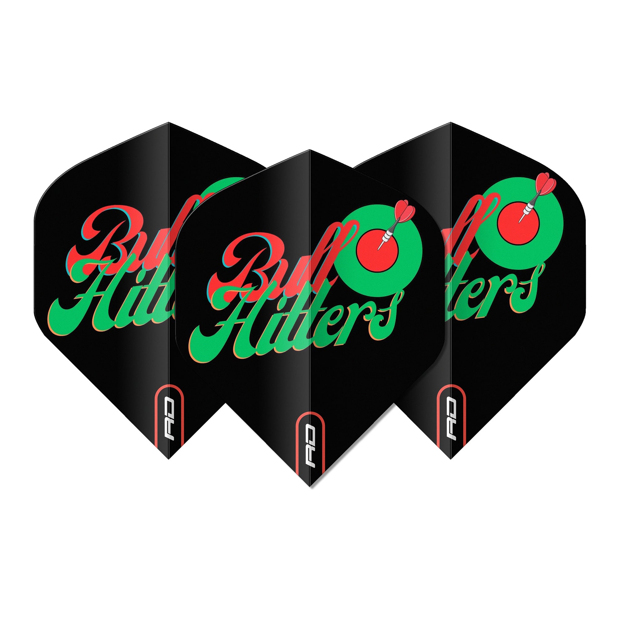 red-dragon-darts-bullhitters-ailettes-standard-extra-paisses-noir-rouge-et-vert image 3