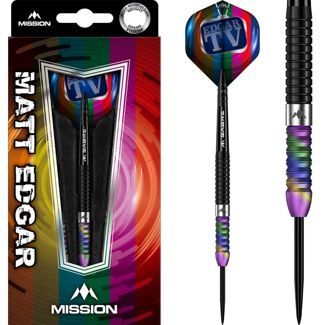 mission-darts-matthew-edgar-fl-chettes-steel-tip-90-tungst-ne-noir-et-corail image 1