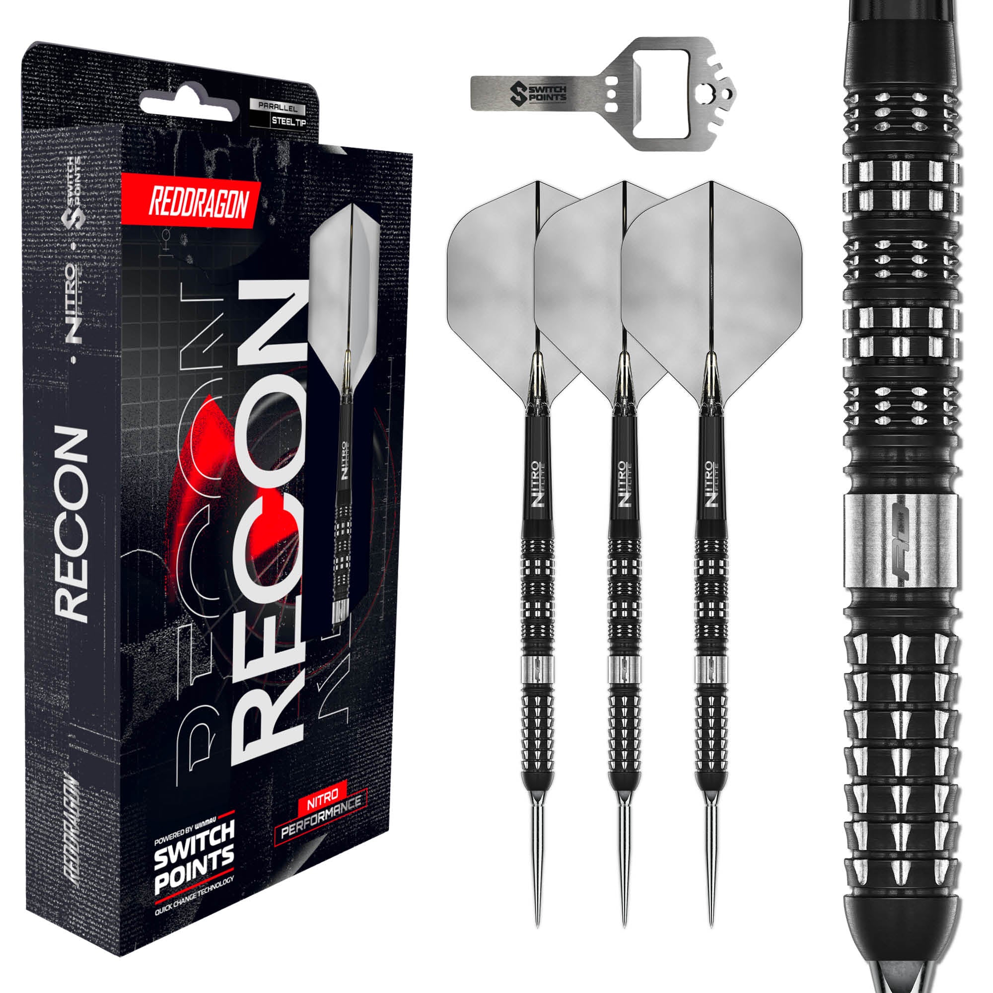 red-dragon-darts-recon-90-fl-chettes-pointe-acier-parall-le-switch-point image 2