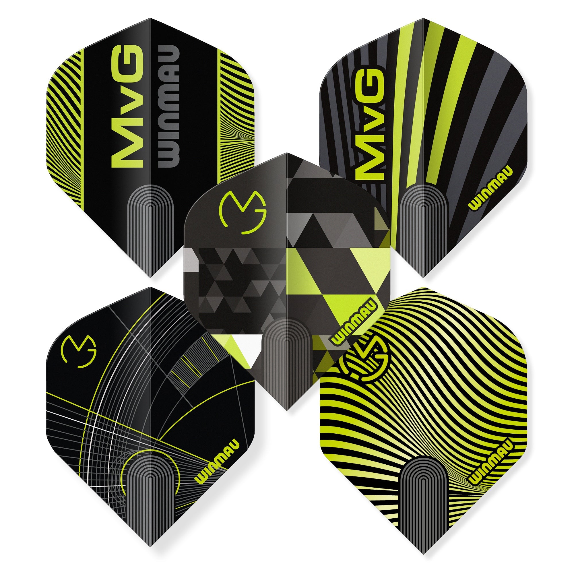 winmau-mvg-prism-flight-collection-card-5-sets-noir-vert image 2