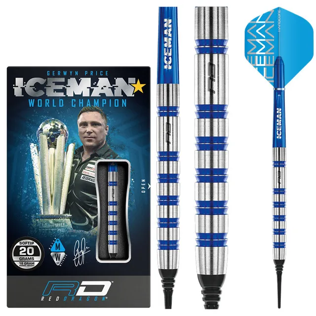red-dragon-darts-gerwyn-price-iceman-challenger-fl-chettes-pointe-souple image 1