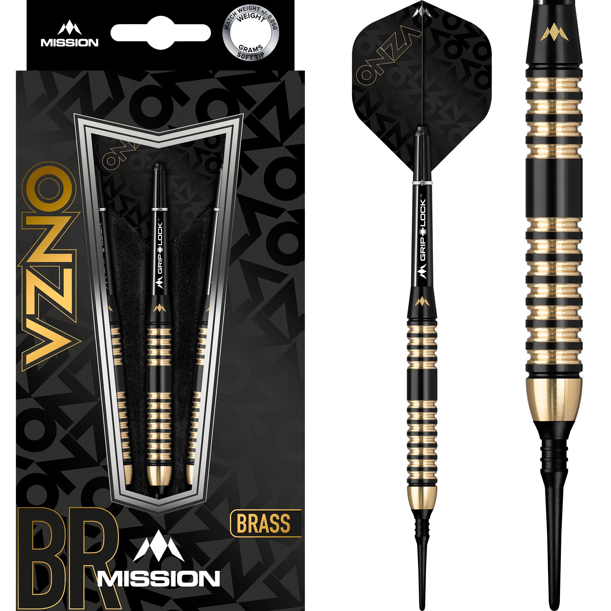 mission-darts-onza-m4-fl-chettes-soft-tip-laiton-black-gold-19-g image 1