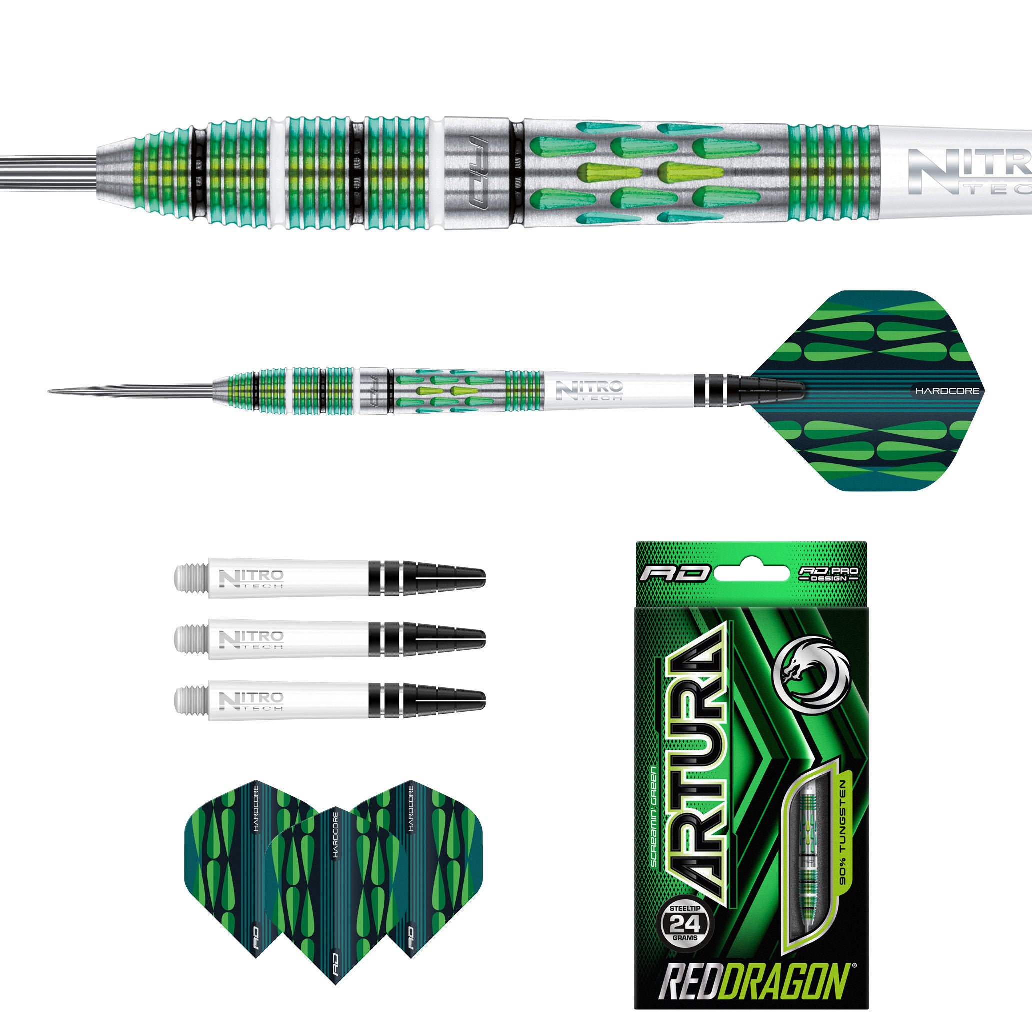 red-dragon-darts-artura-screamin-green-fl-chettes-90-tungst-ne image 5