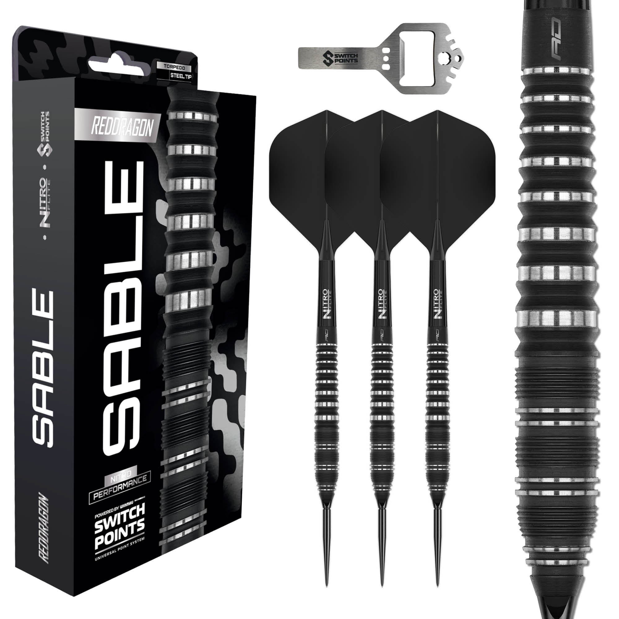 red-dragon-darts-sable-02-90-torpedo-fl-chettes-pointe-acier-switch-point image 2
