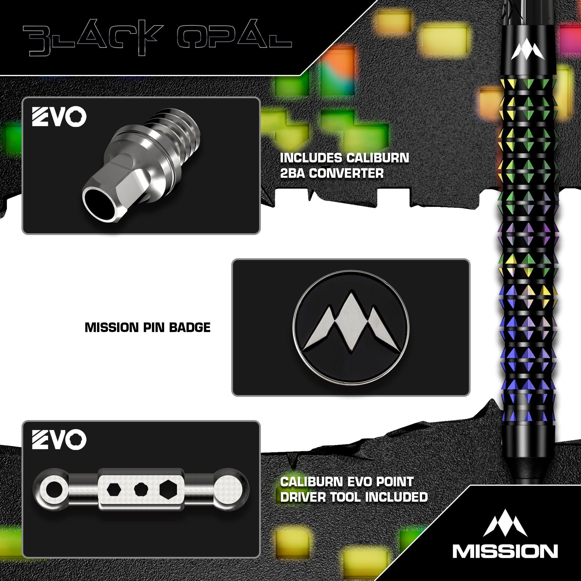 mission-darts-black-opal-fl-chettes-soft-tip-95-tungst-ne-noir-et-corail image 6