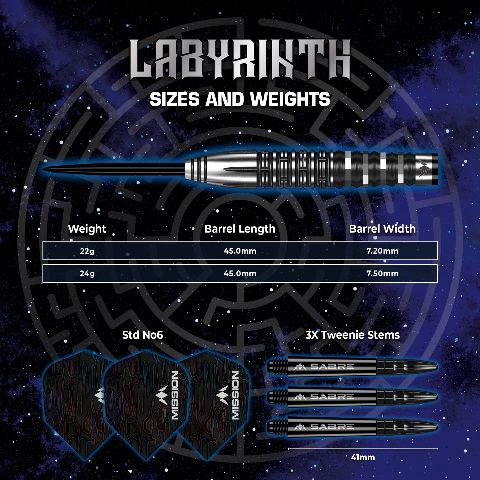 mission-labyrinth-fl-chettes-steel-tip-90-tungst-ne-black-pvd-22g-24g image 5