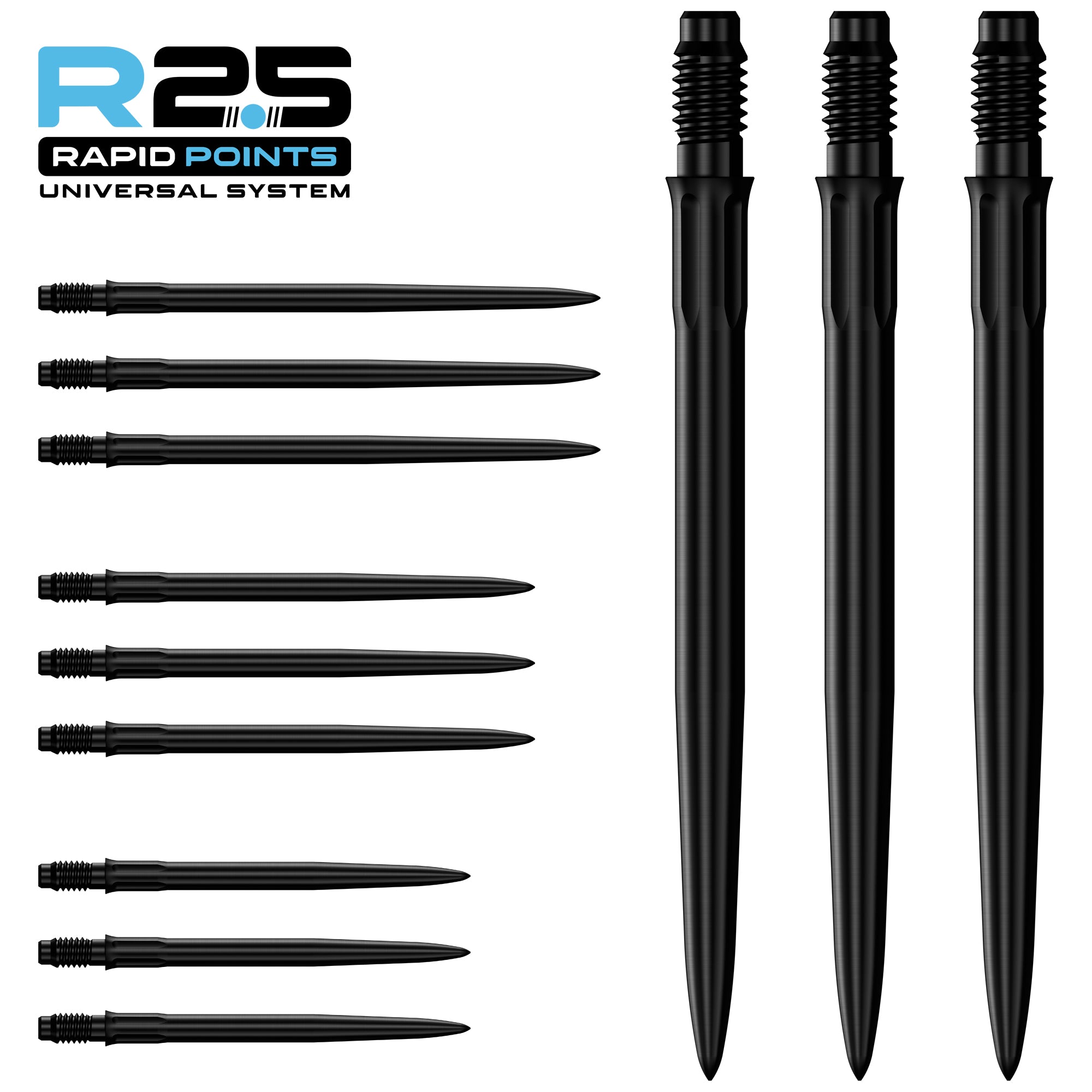 mission-darts-r2-5-rapid-pointes-steel-tip-sm1-silver-black-30-35-40mm image 2