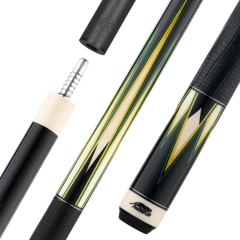 predator-true-splice-16-b-ne-points-vert-jaune-queue-de-pool-wrap-cuir image 1