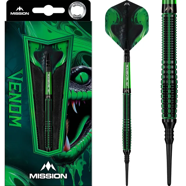 mission-darts-venom-fl-chettes-soft-tip-90-tungst-ne-black-green-electro image 1