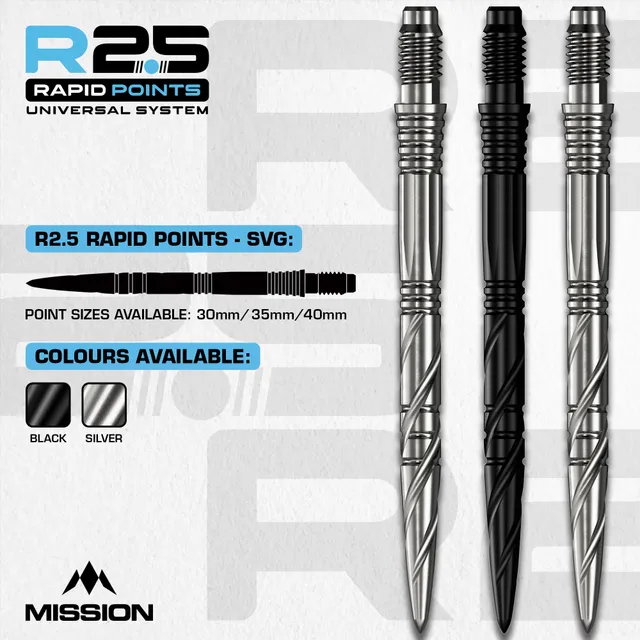 mission-darts-r2-5-rapid-sgv-pointes-steel-tip-30-35-40mm image 1
