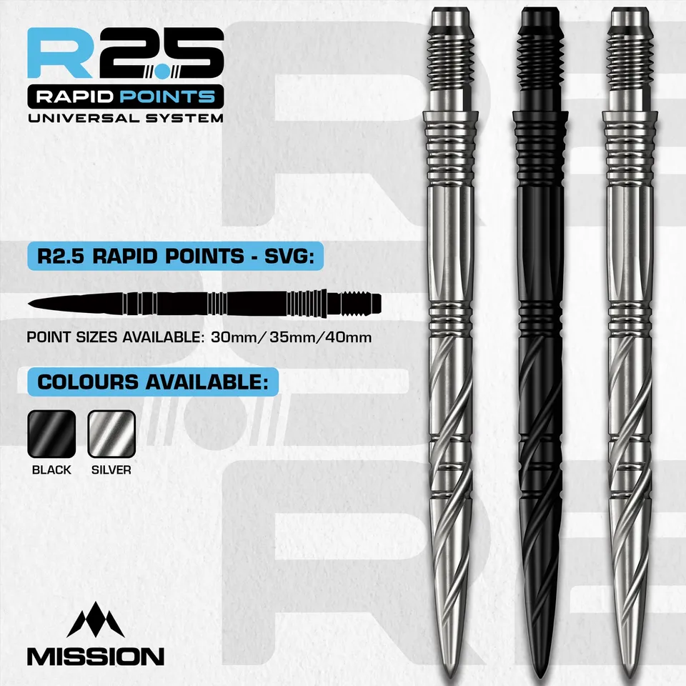 mission-darts-r2-5-rapid-sgv-pointes-steel-tip-30-35-40mm image 1