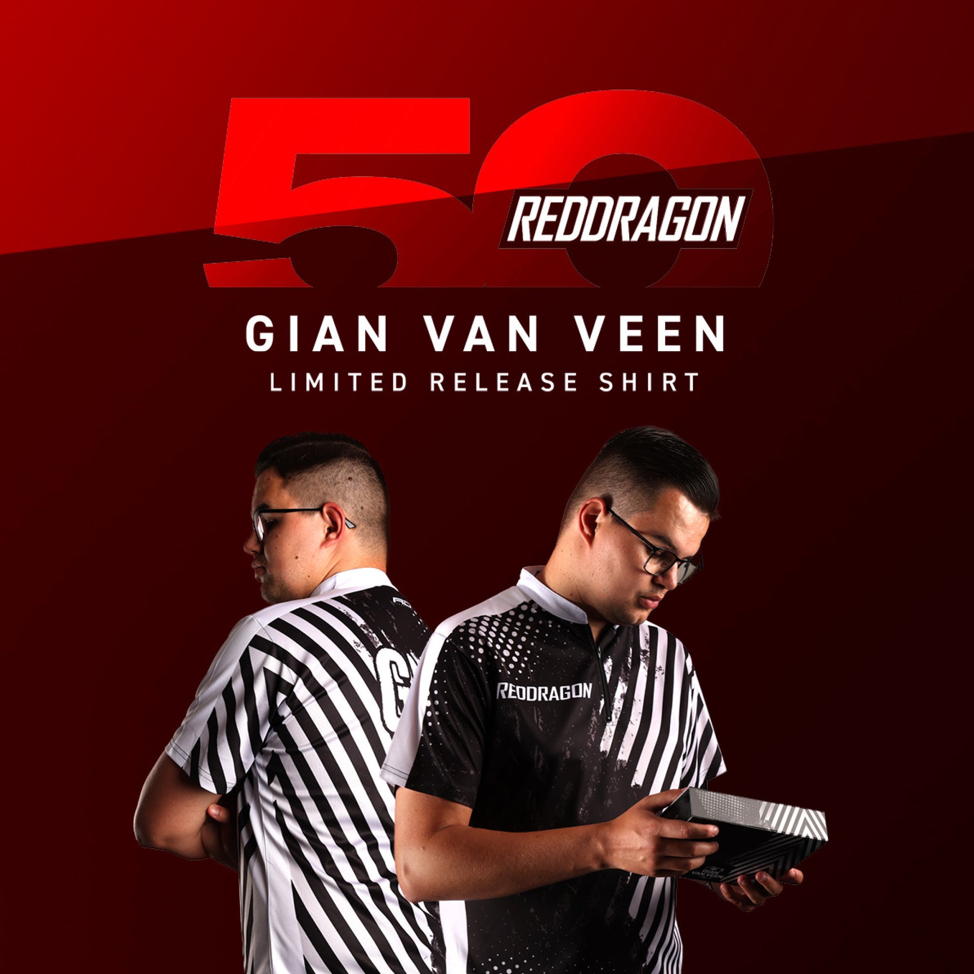 red-dragon-darts-gian-van-veen-player-limited-edition-tour-polo-polo-de-fl-chett image 3