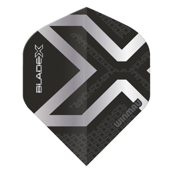winmau-blade-x-prism-delta-metallic-black-silver-ailettes-standard-x3 image 2