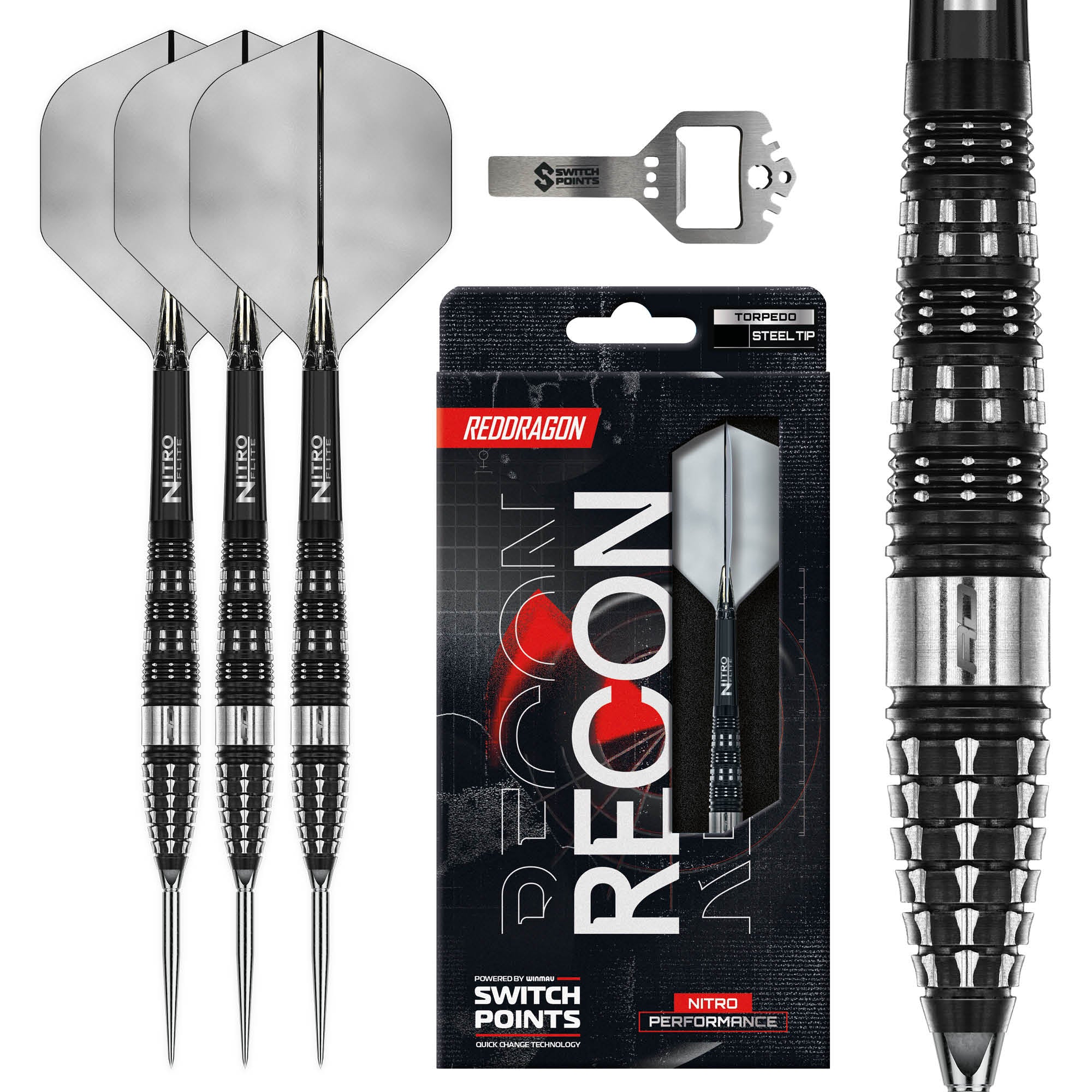 red-dragon-darts-recon-90-torpedo-switch-point-fl-chettes-pointe-acier image 2