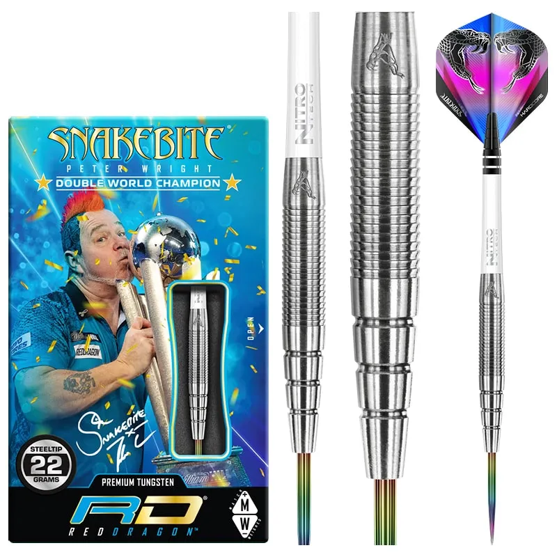 red-dragon-darts-peter-wright-pl15-fl-chettes-acier-bleues image 1