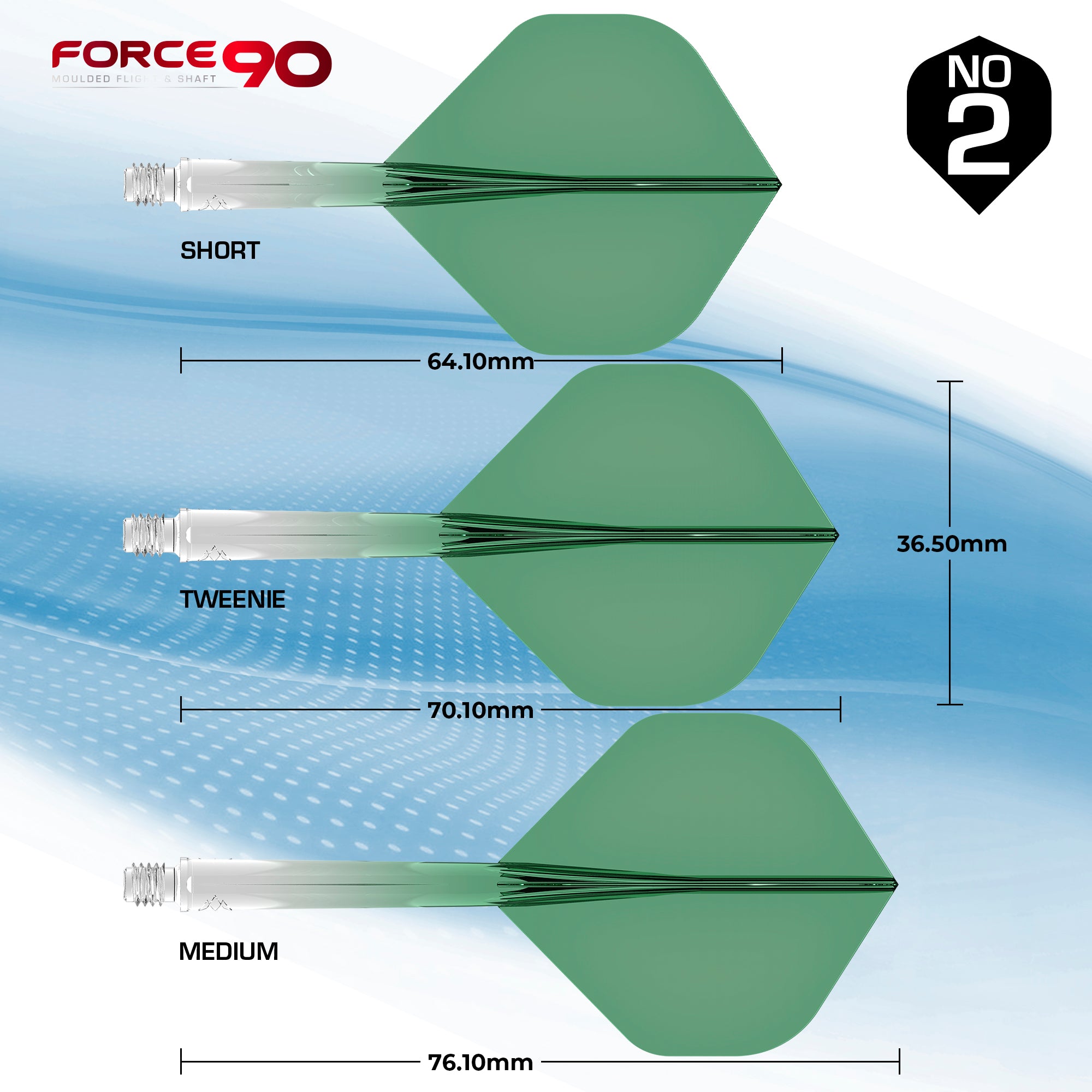 mission-darts-force-90-gradient-syst-me-ailette-tige-moul-standard-no2-vert image 4