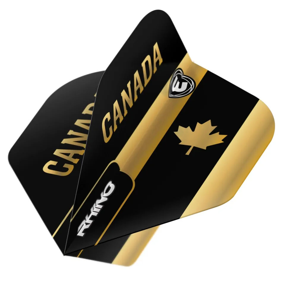 winmau-black-gold-canada-rhino-standard-ailettes-extra-paisses image 1